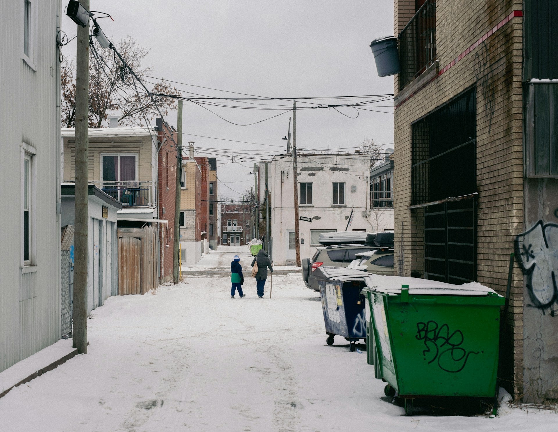 Compostable waste bags outdoors in winter, cold-weather care for compostable waste bags