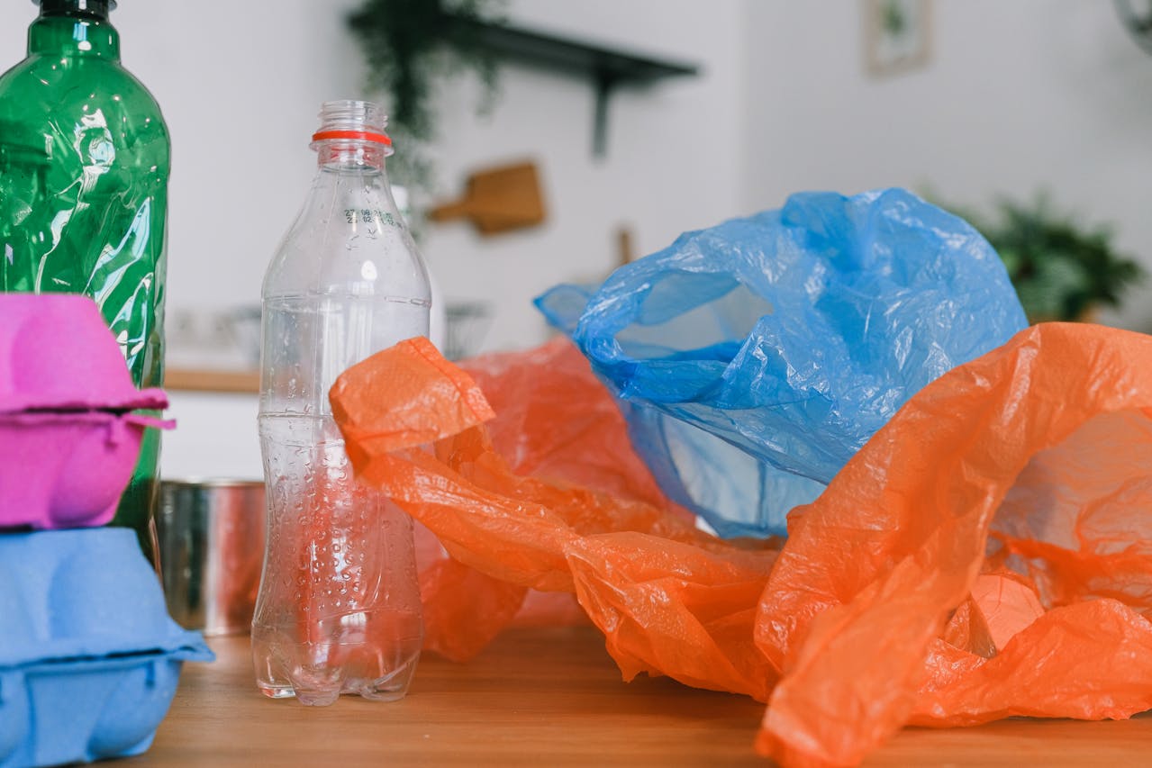 Rolls of compostable bags stored properly to keep biodegradable bags useful before use