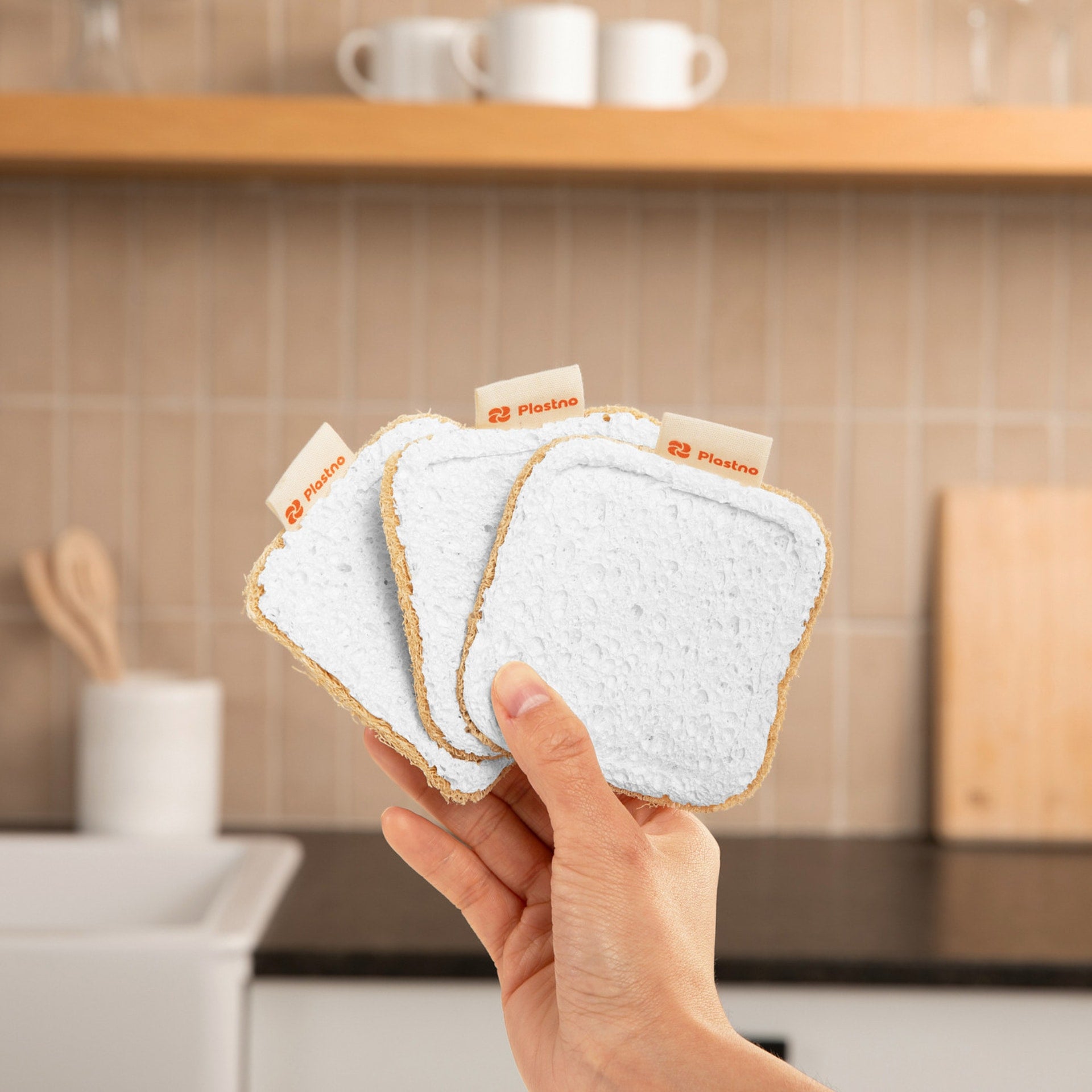 Plastno Scrub Sponge: dishwasher-safe biodegradable kitchen sponge