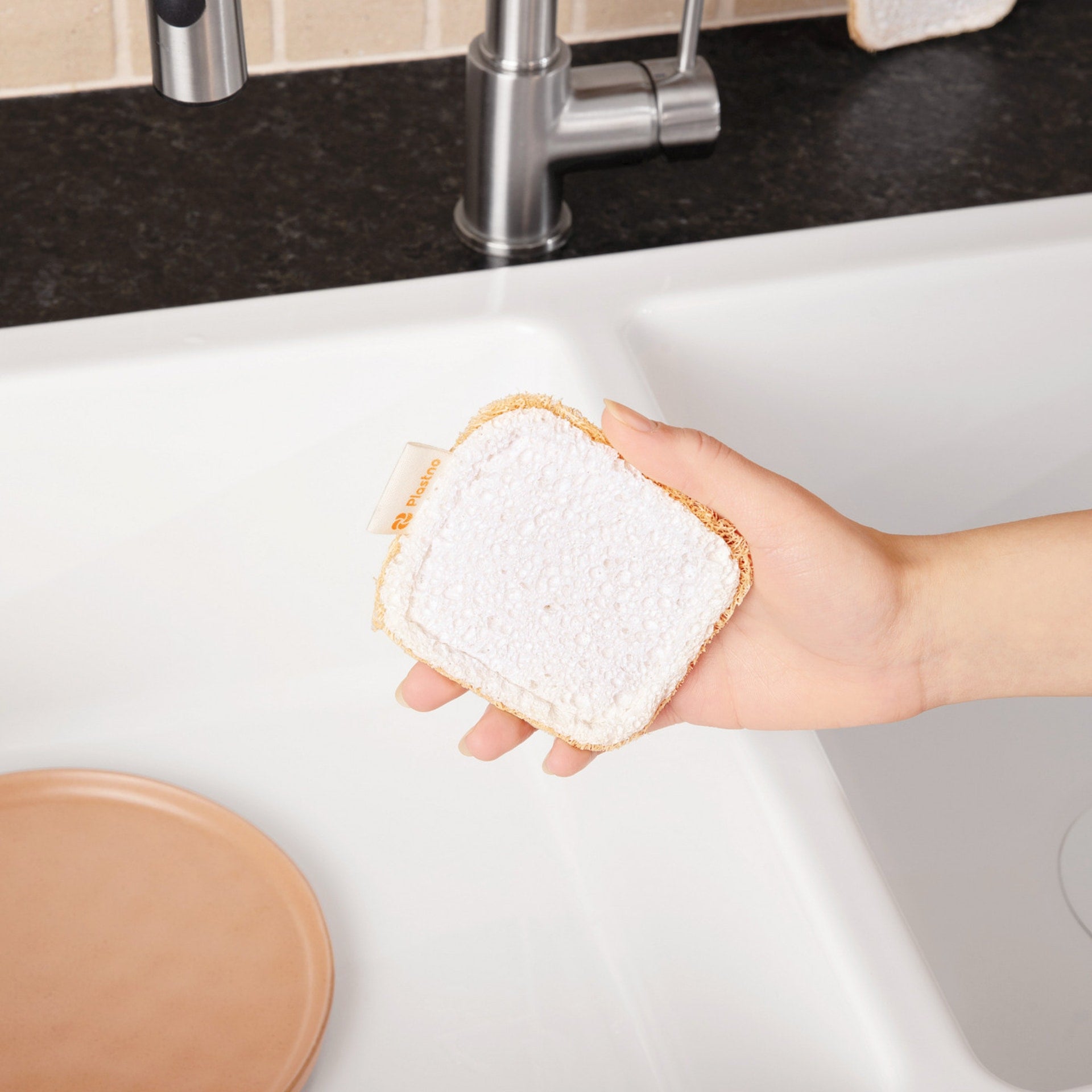 Plastno plastic-free cleaning supplies in a zero waste kitchen