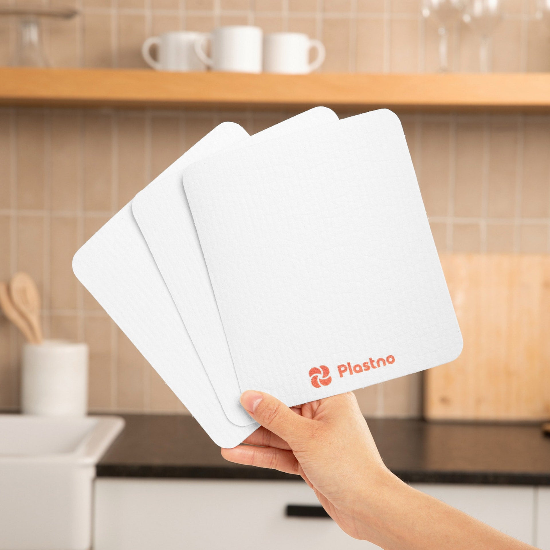 Plastno Sponge Cloth: dishwasher-safe plant-based dishcloth for kitchen and bathroom
