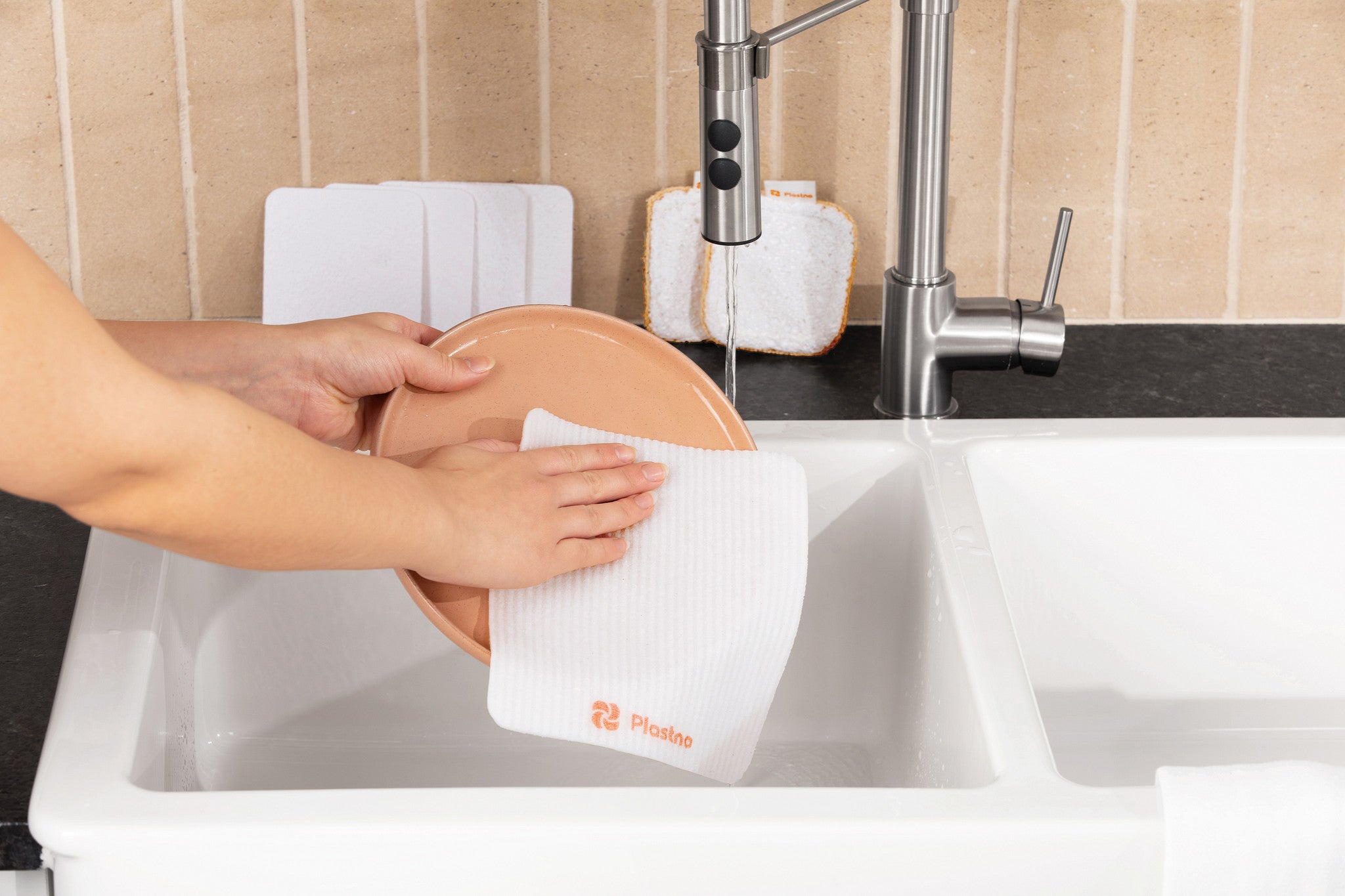 Plastno Sponge Cloth: reusable plastic-free Swedish dishcloth that pairs with the Soak Sponge