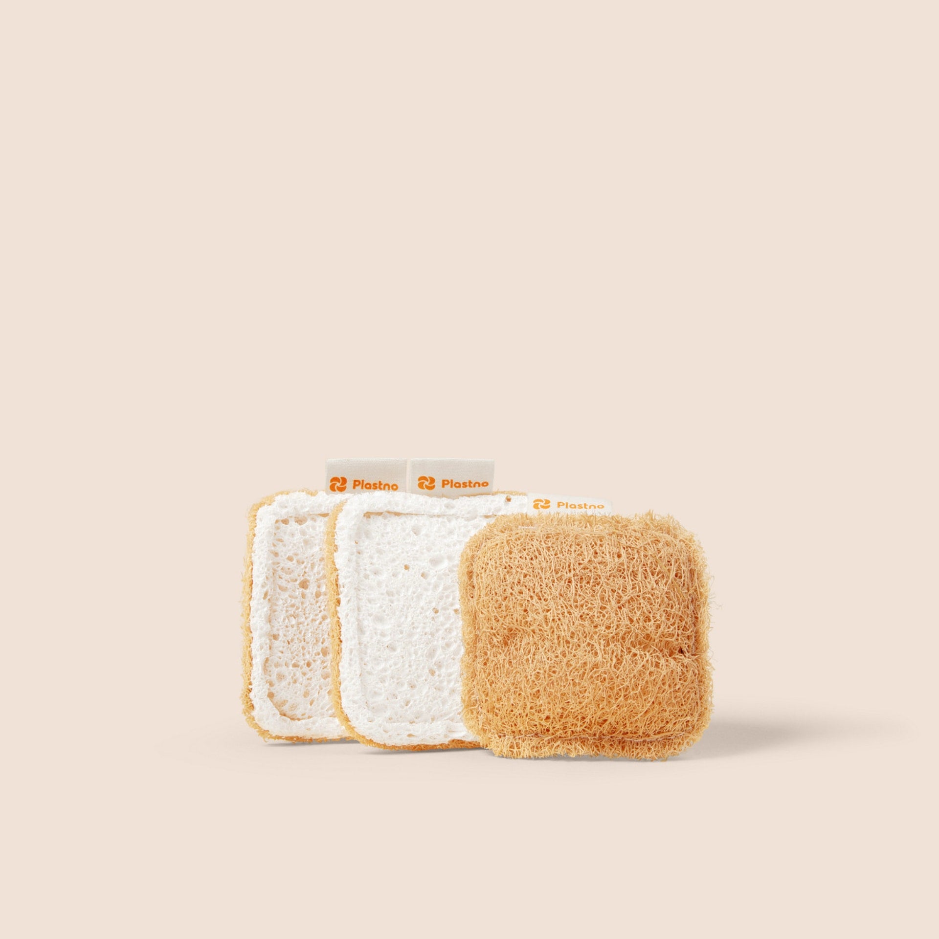 Plastno Scrub Sponge: plastic-free loofah and cellulose dish sponge, 3-pack
