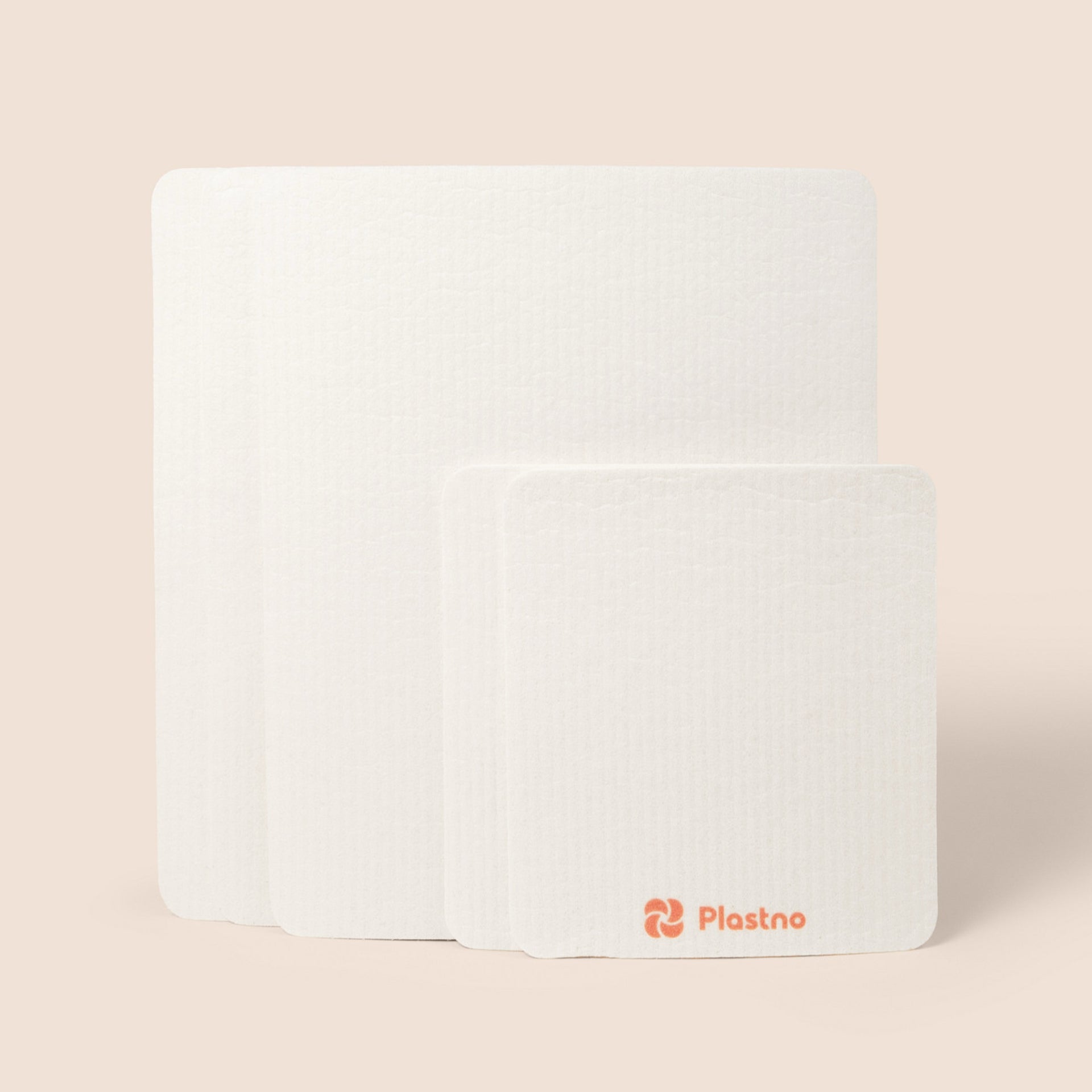 Plastno Wipe Set with a large white Sponge Towel and a smaller Sponge Cloth 