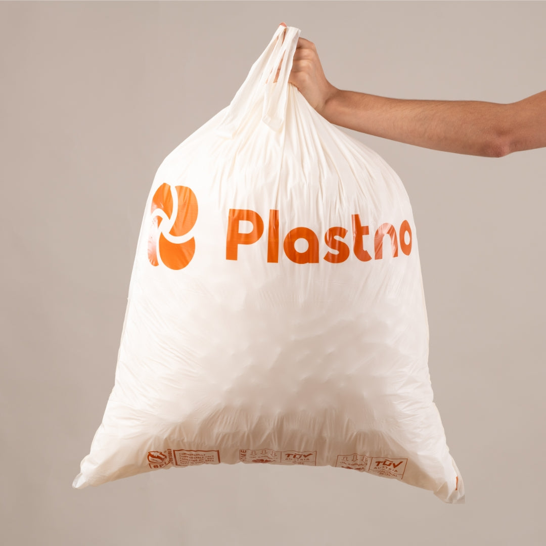 Tying Plastno Compostable Trash Bag
