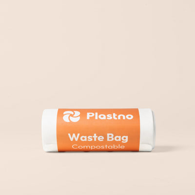 Plastno Waste Bag Short: 4 gallon compostable trash bags with a drawstring for small bins
