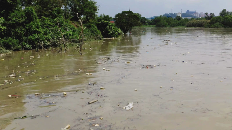 Plastic polluted river